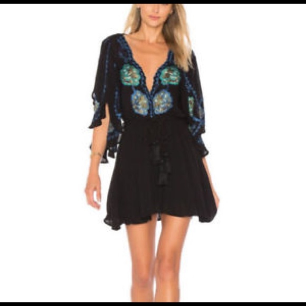 SALE Free People Cora Embroidered Mini Dress